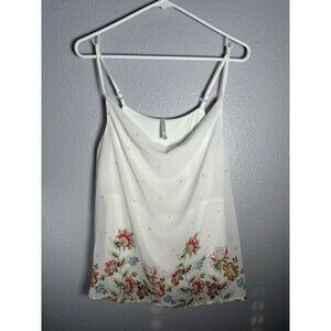 DNA Couture Women’s Floral Tank Top Size Medium White